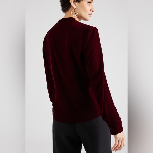 Lauren Ralph Lauren Velvet Surplice Blouse - Picture 2 of 15